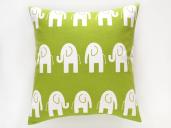 green elephant pillow cover